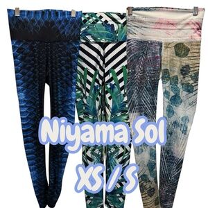Niyama Sol Barefoot Leggings Lot XS S Dragon Botanica Summer Daze Yoga Gym Run